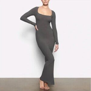 Skims Soft Lounge Dress in Gunmental